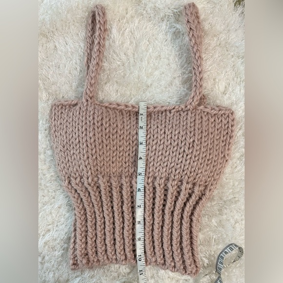 Handmade Hand Crafted Knit Spring/Summer Crop Top Pink Size Small - Picture 5 of 6